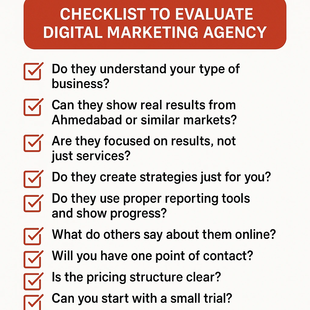  Checklist to Evaluate Digital Marketing Agency in Ahmedabad